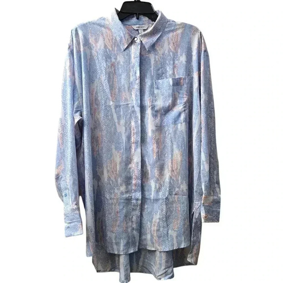 Nine West Drapey Button-Down Tunic Shirt Size XL #162 - Picture 6 of 10